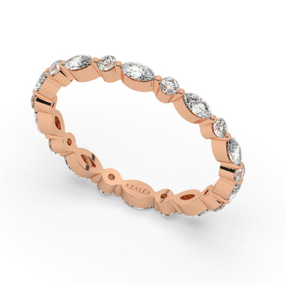 Marquise and Round Diamond Eternity Wedding Ring