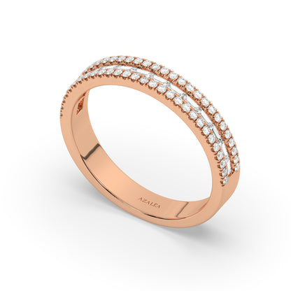Gold Baguette Round Diamond Eternity Band