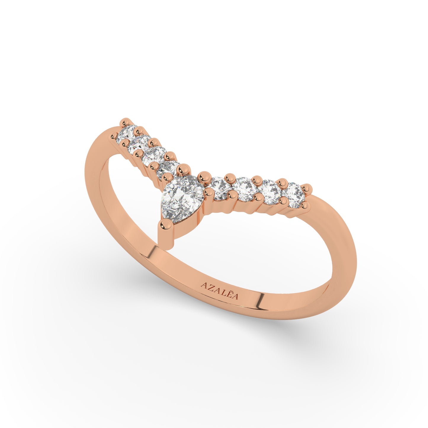 Pear Diamond Chevron Ring