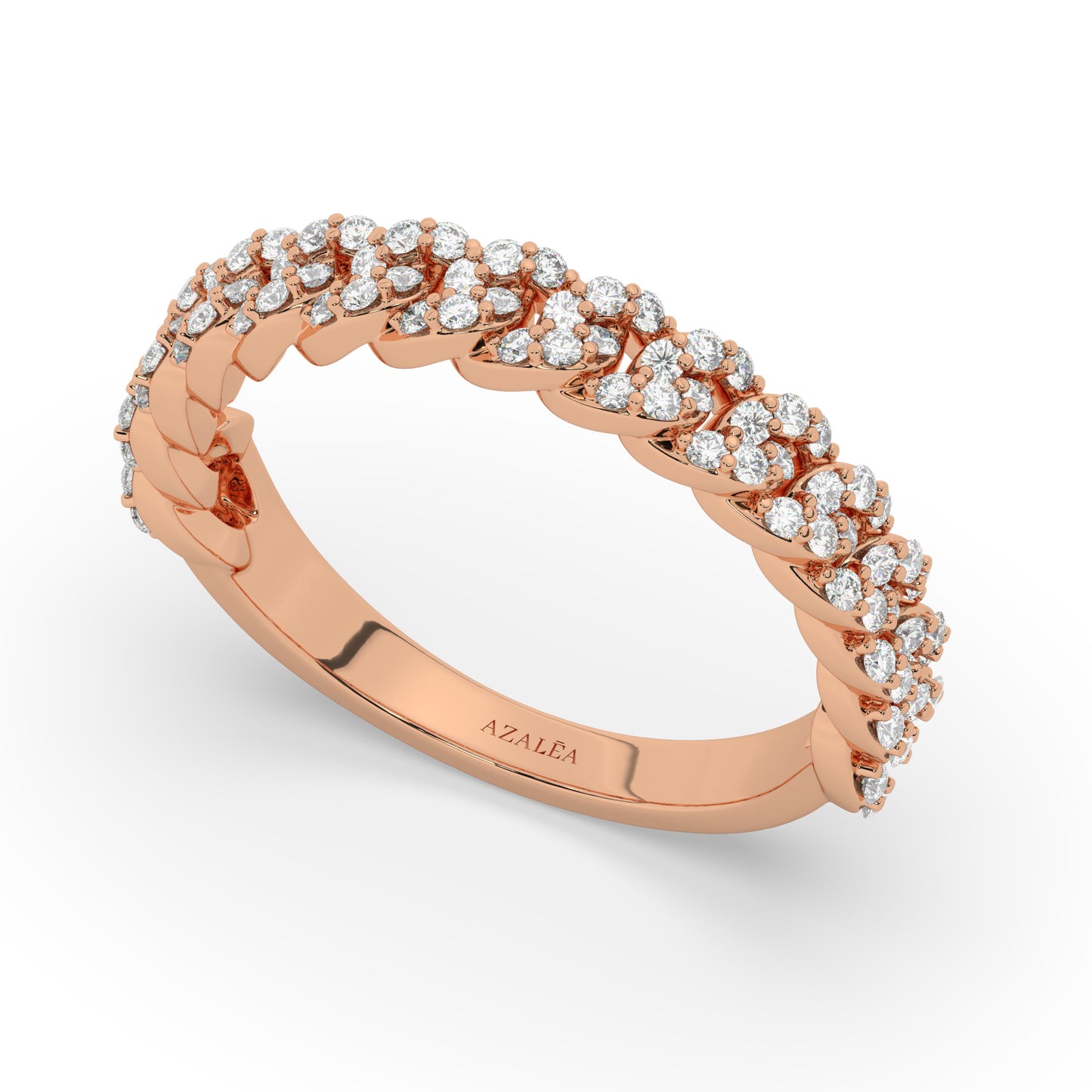 Gold Diamond Link Wedding Band