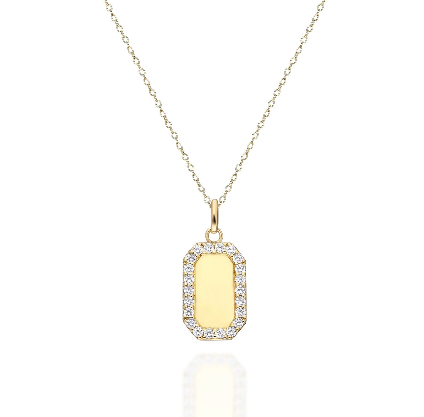 Diamond Dog Tag Necklace