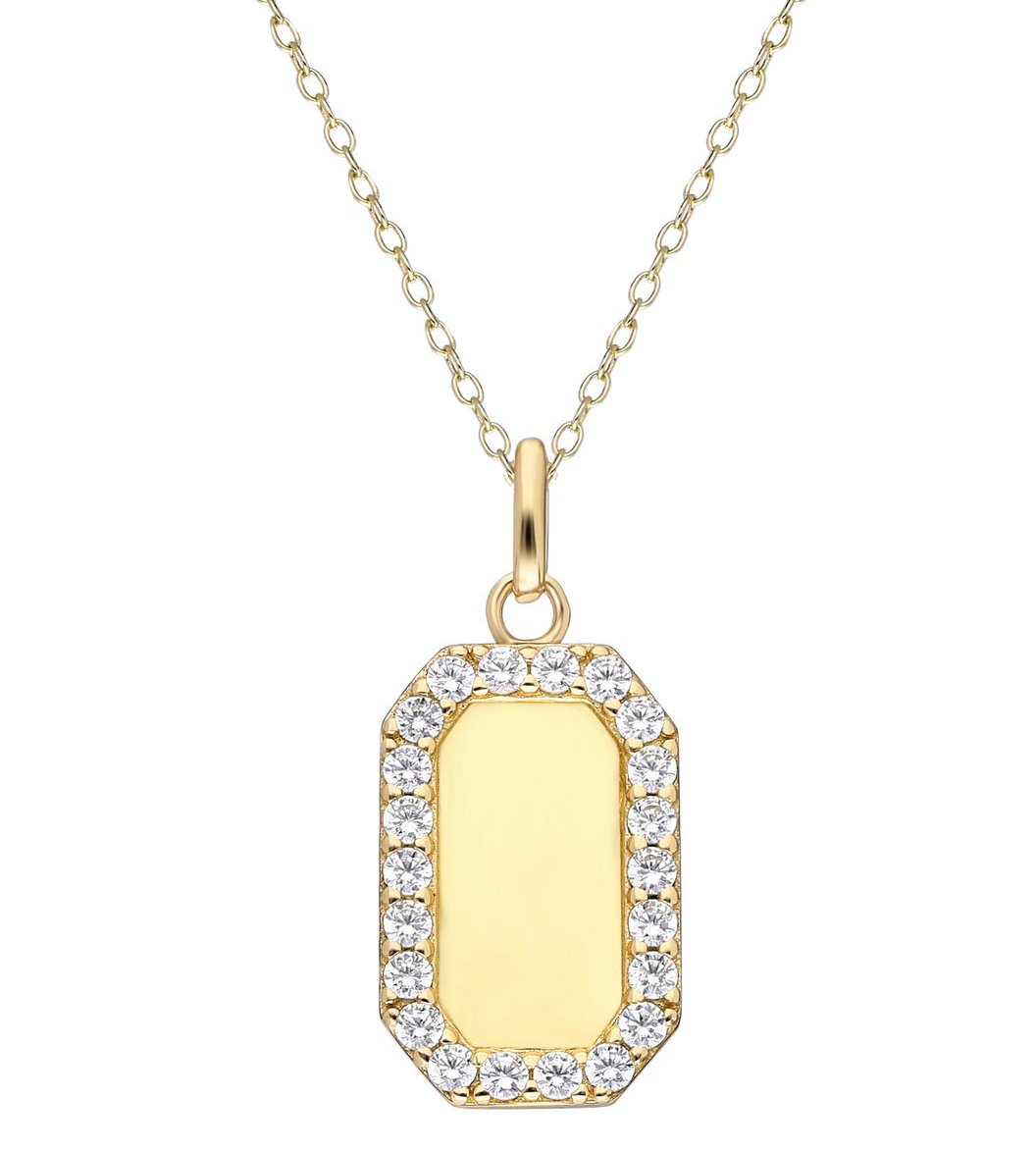 Diamond Dog Tag Necklace