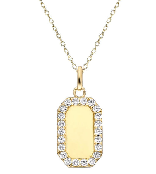 Diamond Dog Tag Necklace