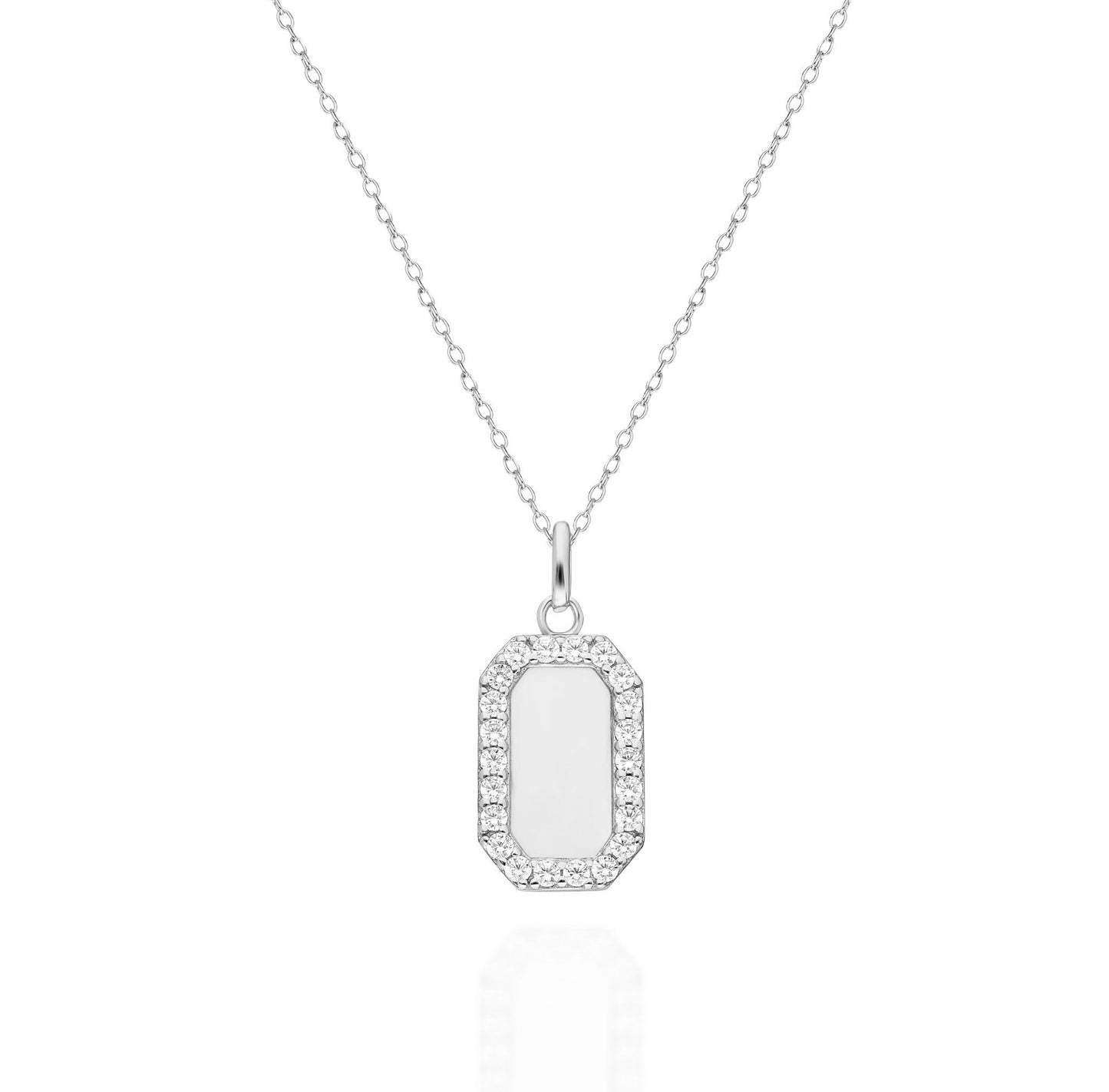 Diamond Dog Tag Necklace
