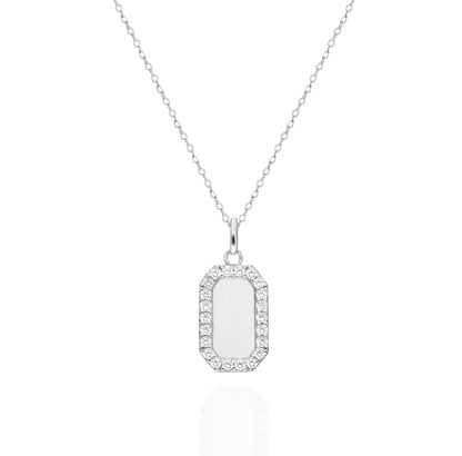 Diamond Dog Tag Necklace