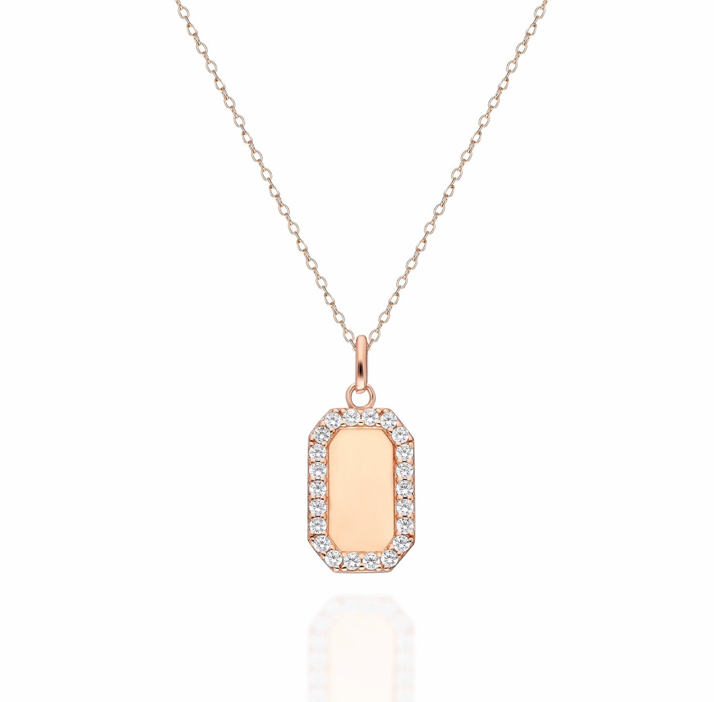 Diamond Dog Tag Necklace