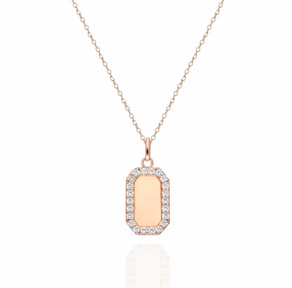 Diamond Dog Tag Necklace