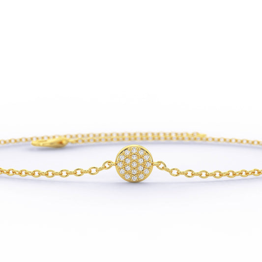 Diamond Disc Chain Bracelet