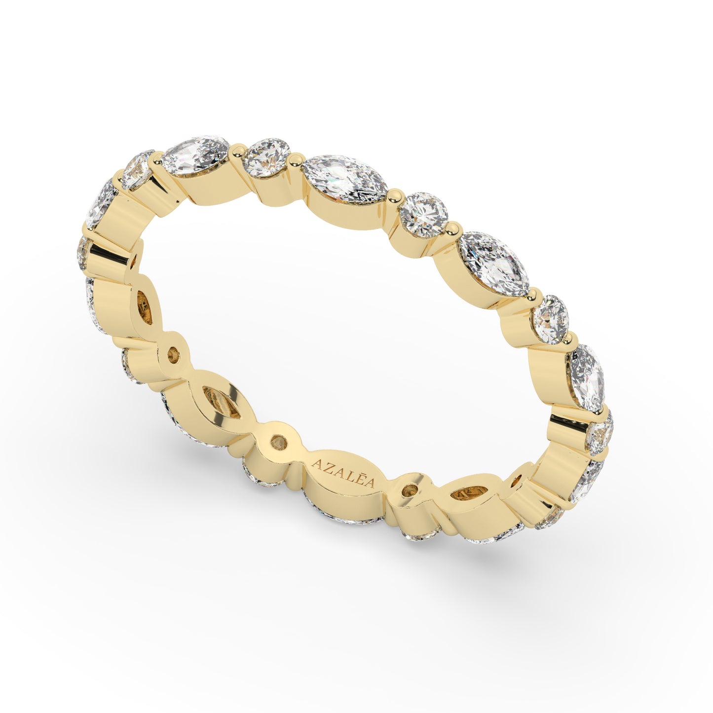 Marquise and Round Diamond Eternity Wedding Ring