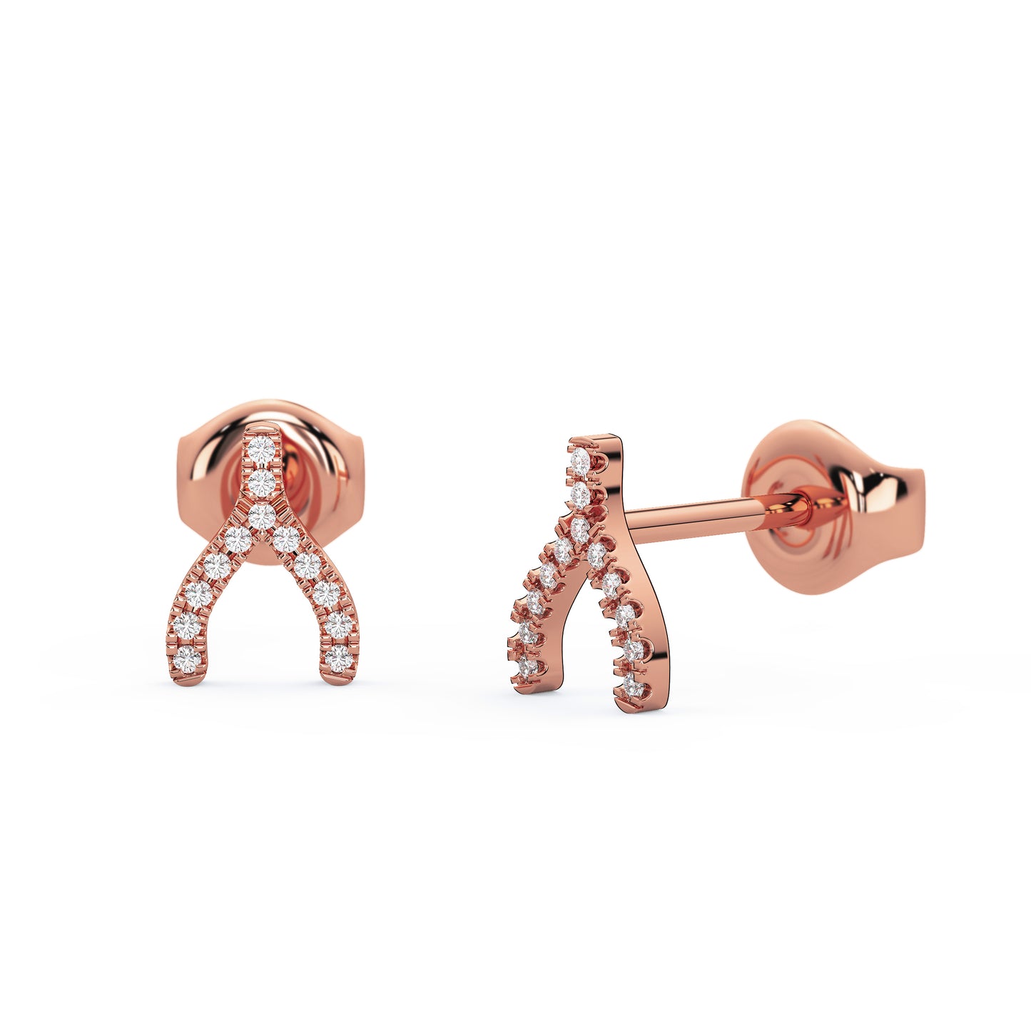Diamond Wishbone Studs