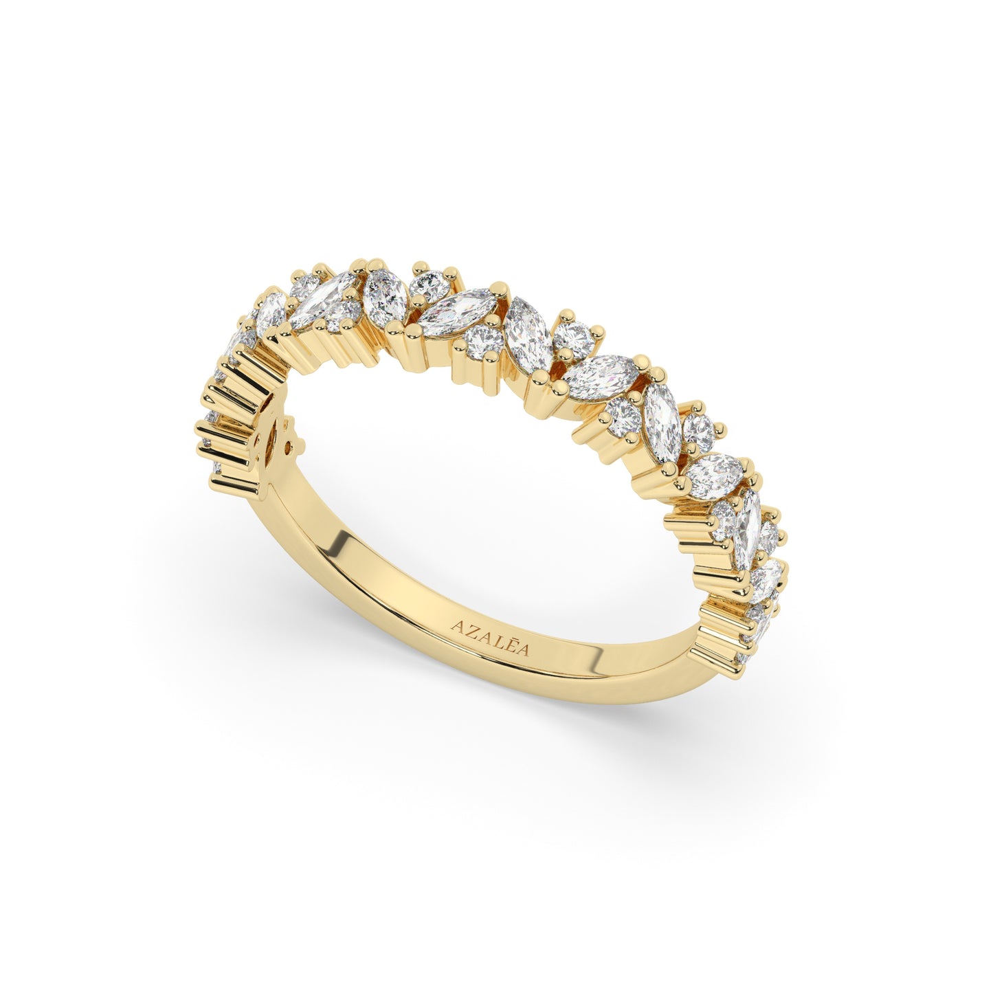 Marquise and Round Diamond Wedding Ring