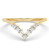 Gold Baguette Diamond Chevron Wedding Band