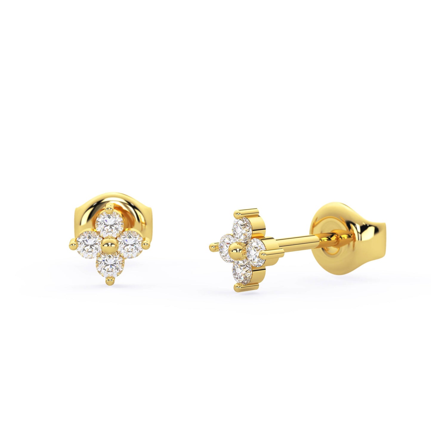 Diamond Flower Studs