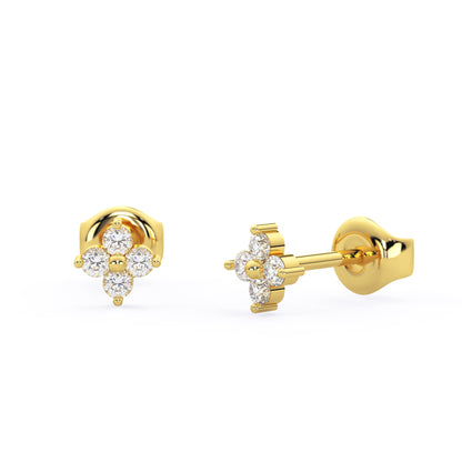 Diamond Flower Studs