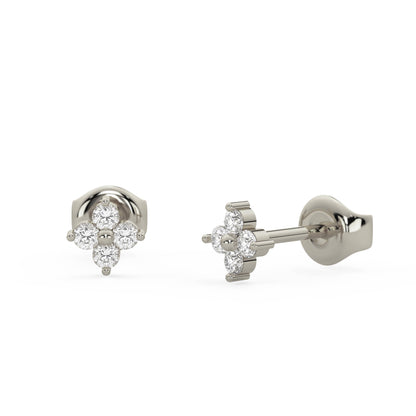 Diamond Flower Studs