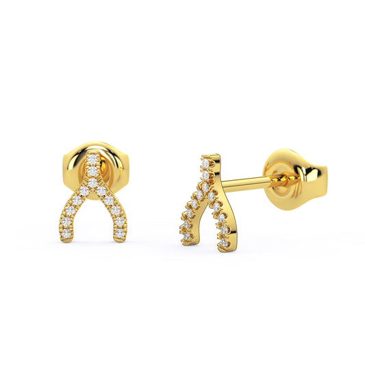 Diamond Wishbone Studs