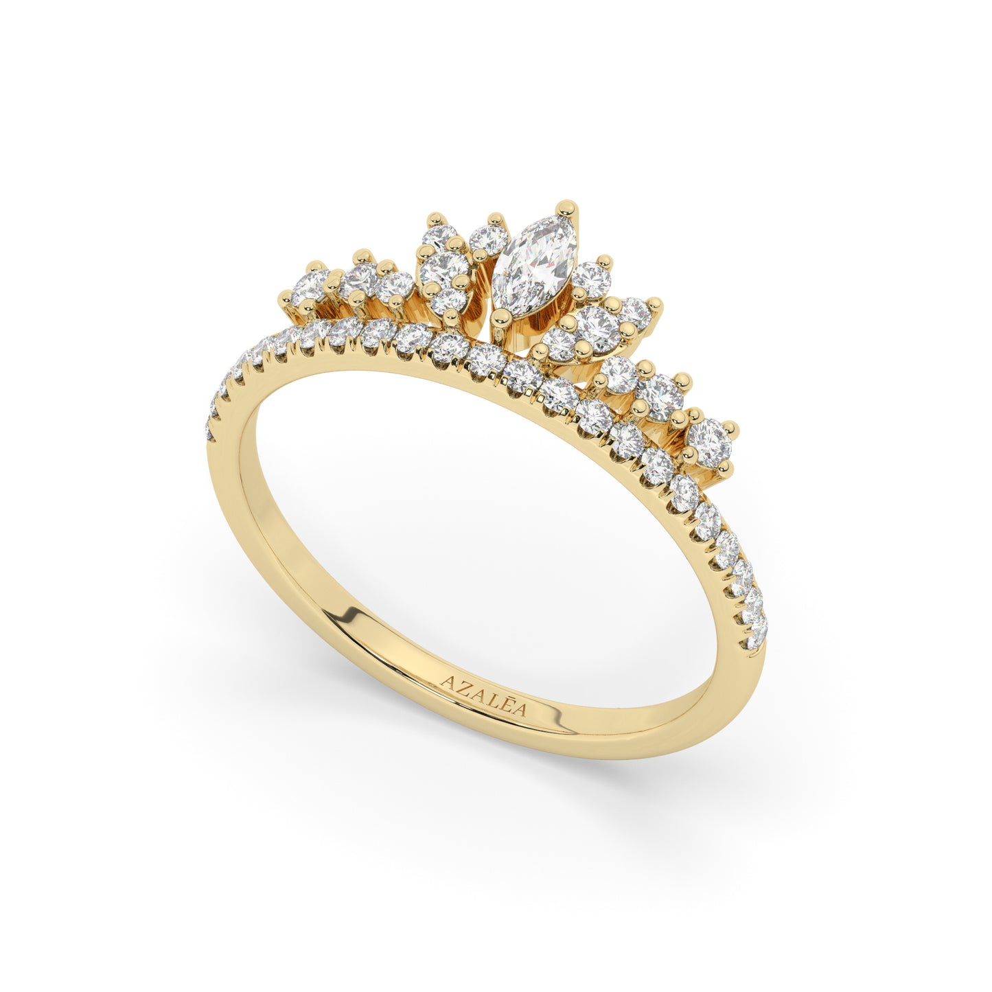 Marquise and Round Diamond Wedding Ring