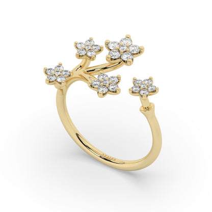 Diamond Flower Stacking Ring