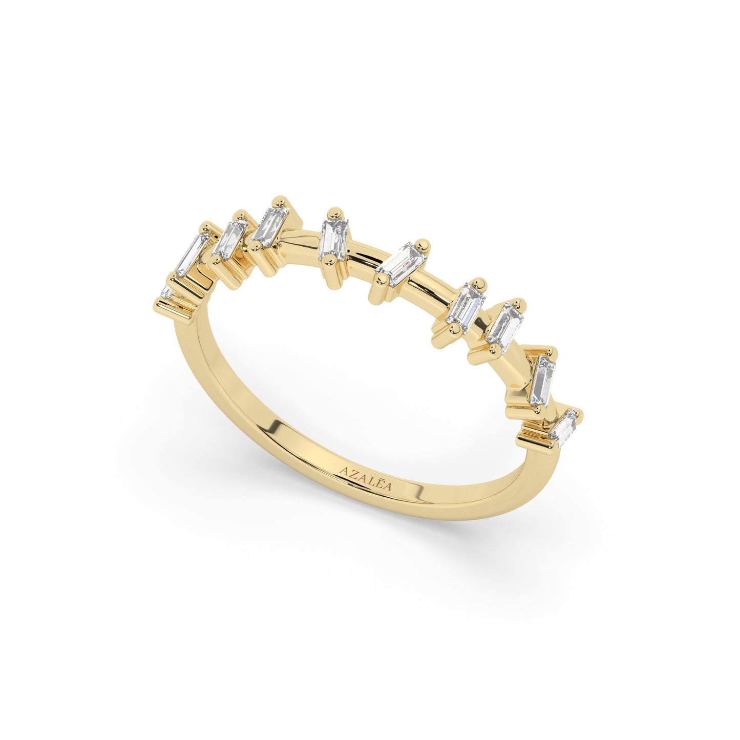 Gold Baguette Diamond Stacking Band