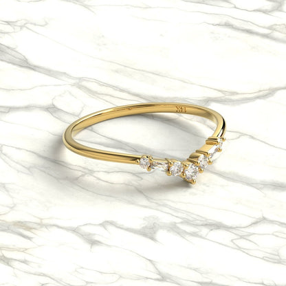 Tapered Baguette and Round Diamond Ring