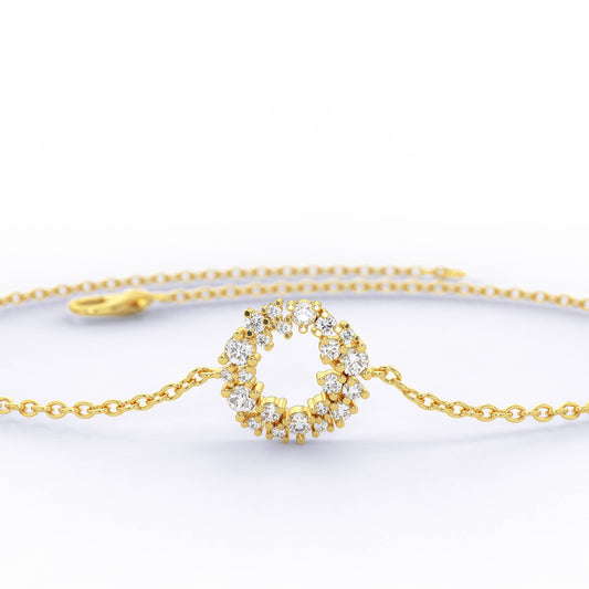 Diamond Cluster Circle Bracelet