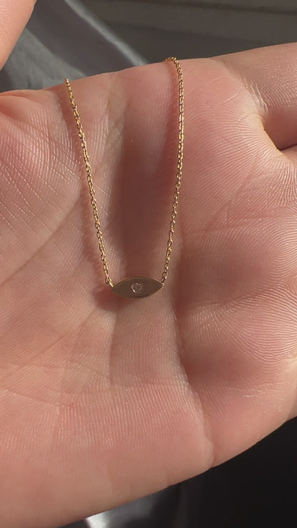 Small Diamond Evil Eye Necklace