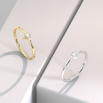 Pear Diamond Wedding Band