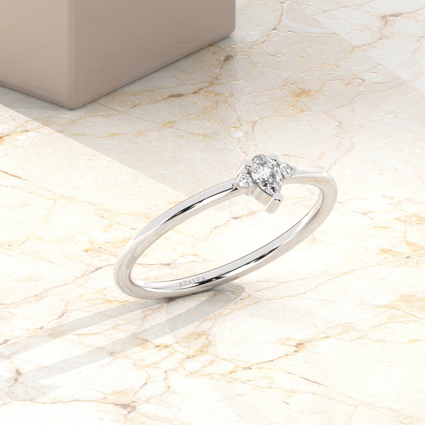 Pear Diamond Wedding Band