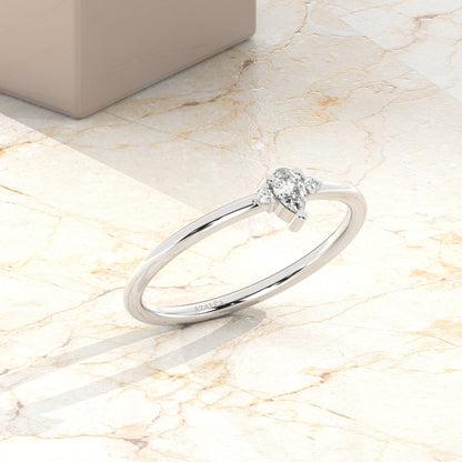 Pear Diamond Wedding Band