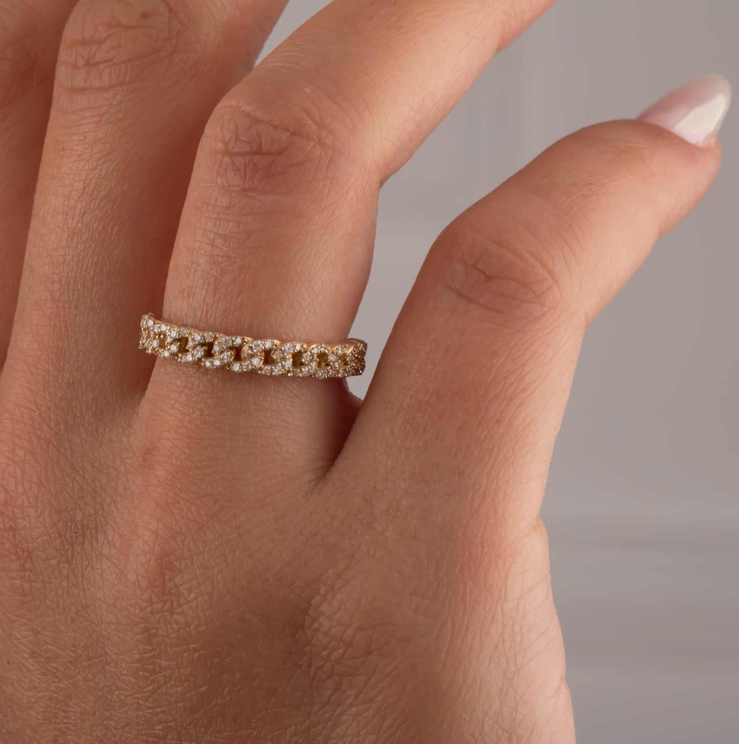 Gold Diamond Link Wedding Band