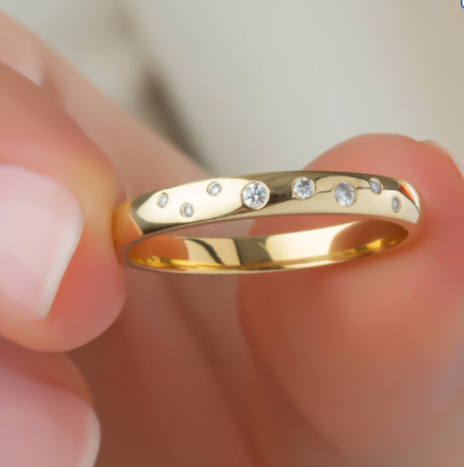 Diamond Flush Round Ring