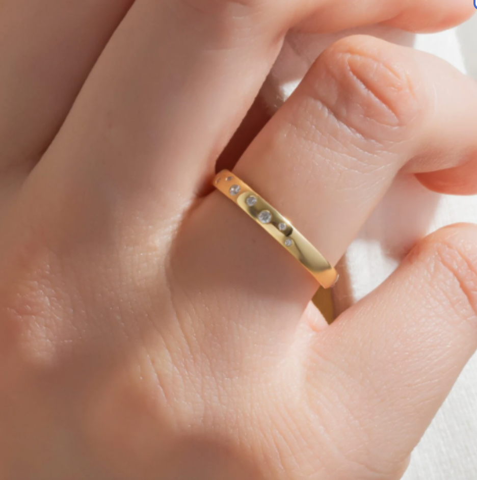 Diamond Flush Round Ring