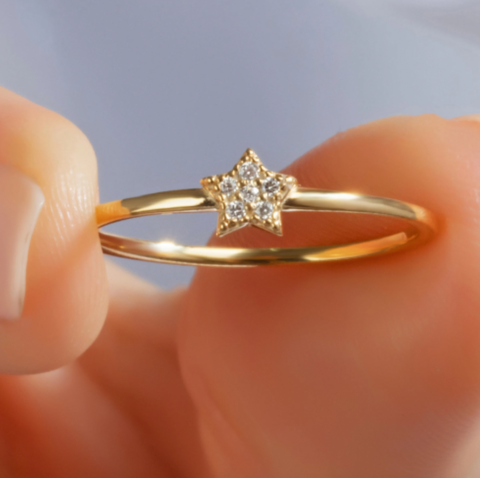 Diamond Star Wedding Band