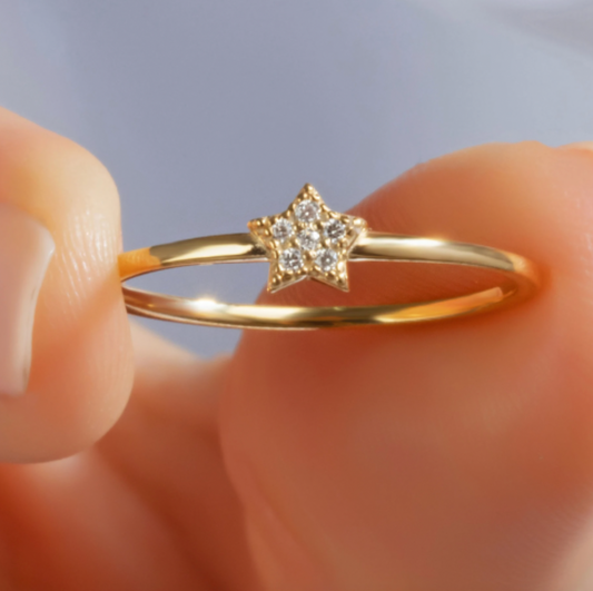 Diamond Star Wedding Band