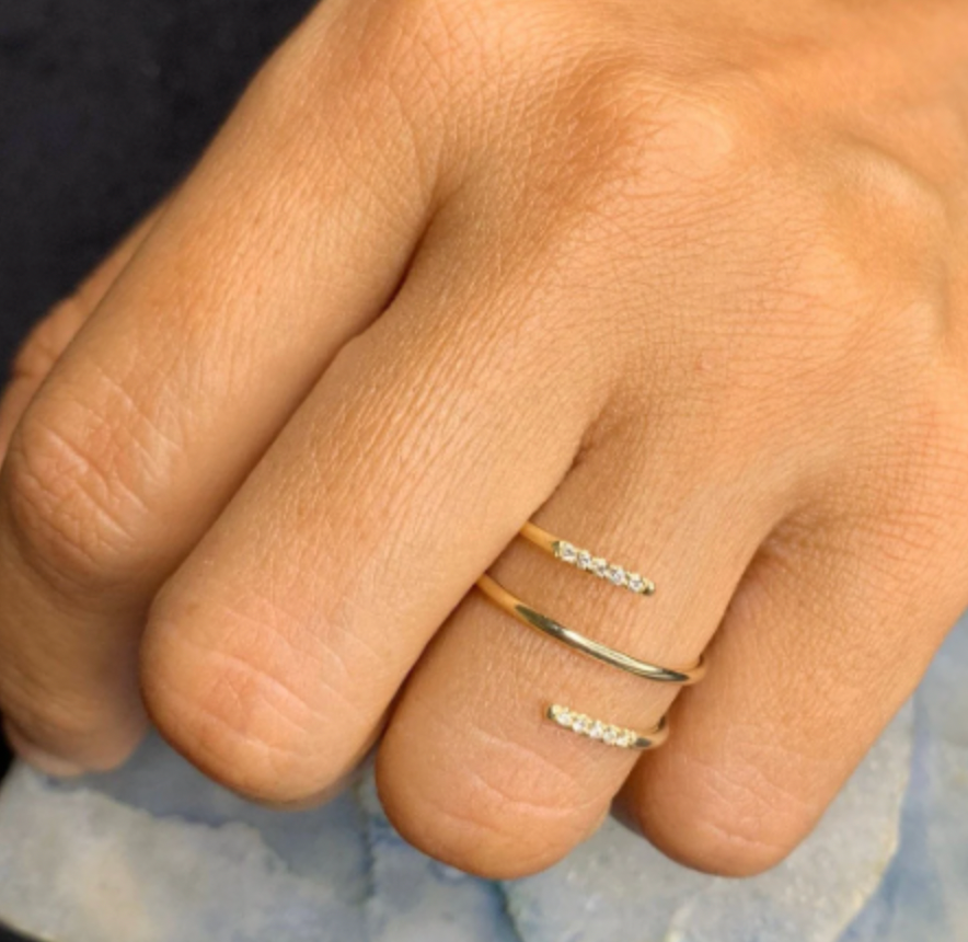 Spiral Cuff Diamond Ring