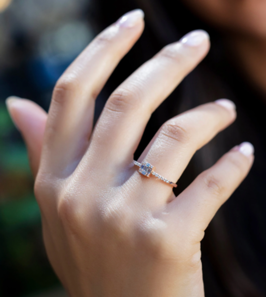 Square Baguette Diamond Ring