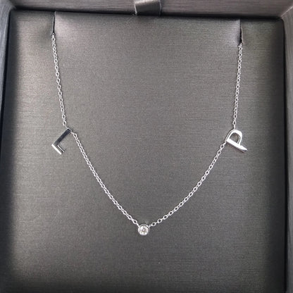 Bezel Diamond Initial Necklace