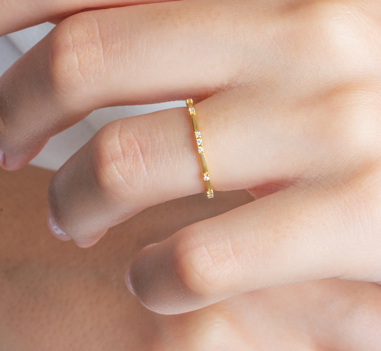 Gold Round Diamond Eternity Band