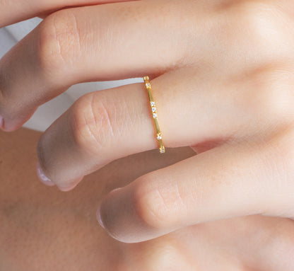 Gold Round Diamond Eternity Band