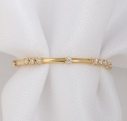 Gold Round Diamond Eternity Band
