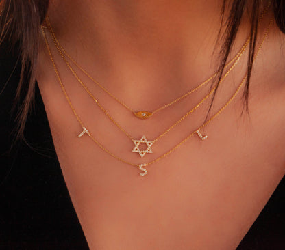 Diamond Star Of David Necklace