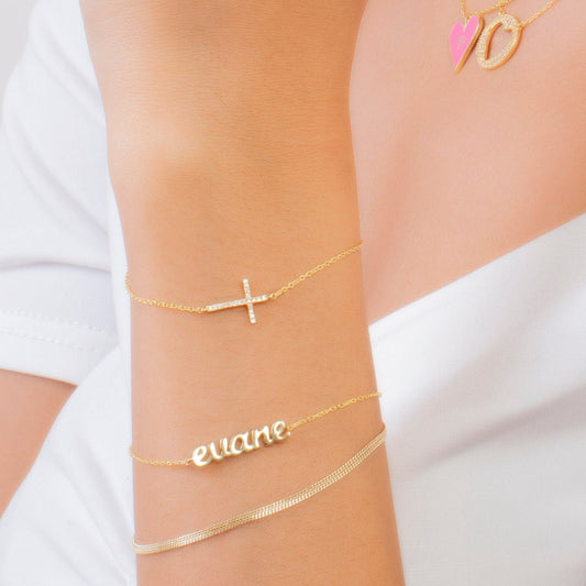 14k Gold Name Bracelet