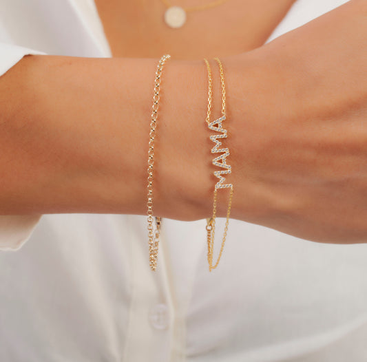 Diamond Name Bracelet / Mama Bracelet