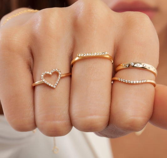 Diamond Flush Round Ring