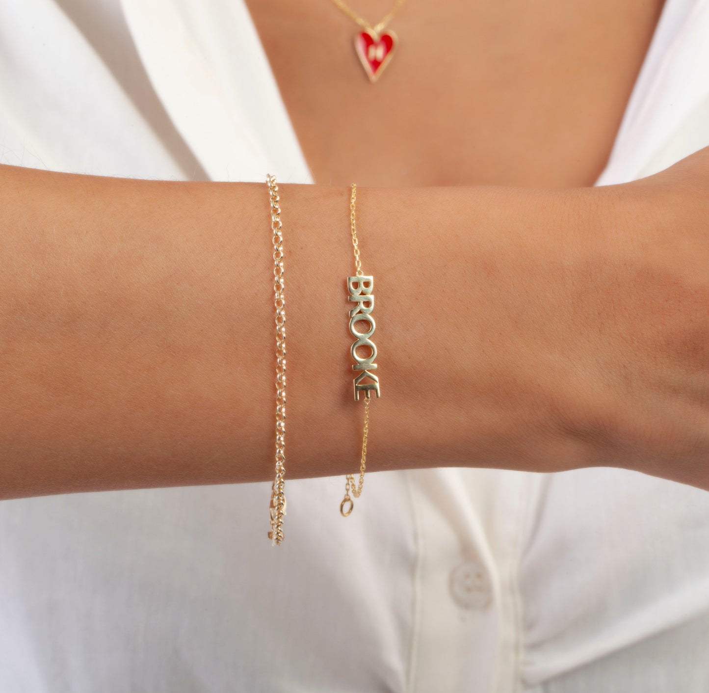 Name Block Lettering Bracelet
