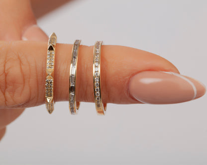 Channel Set Baguette Diamond Wedding Band