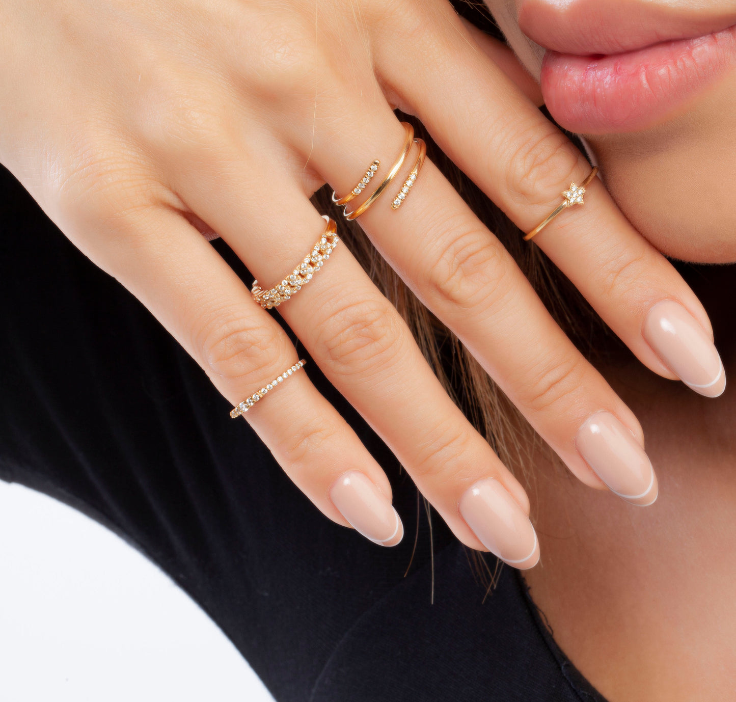 Spiral Cuff Diamond Ring
