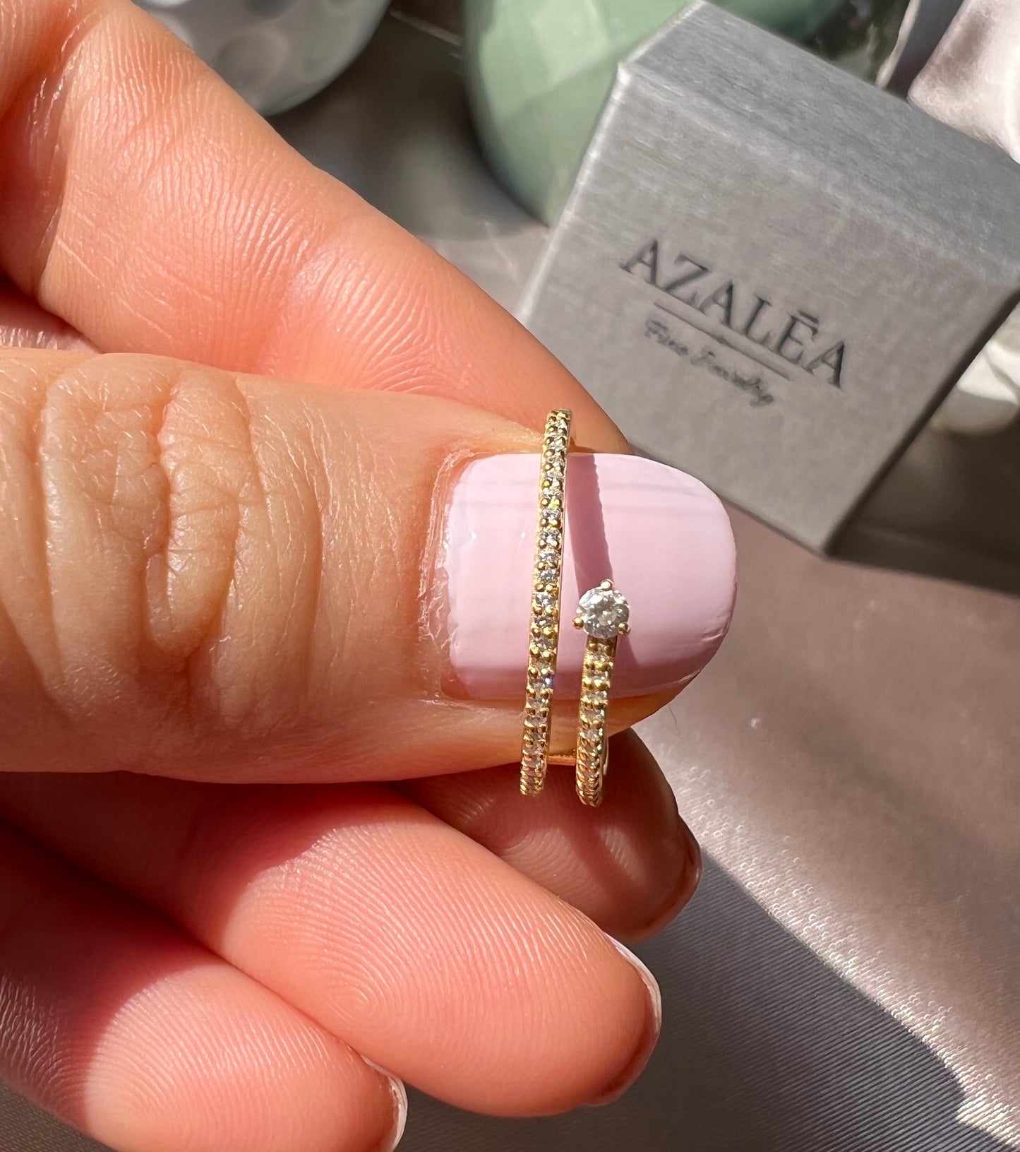 Spiral Round Diamond Ring