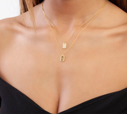 Diamond Dog Tag Necklace