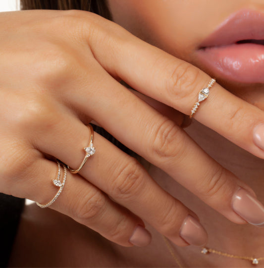 Trillion Diamond Stacking Ring
